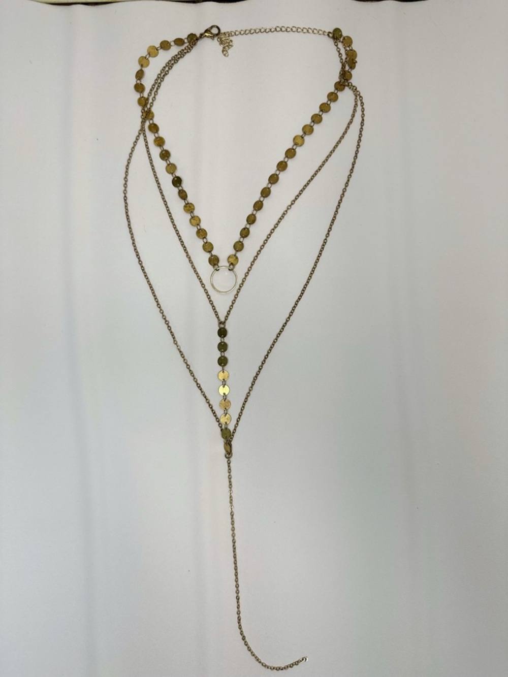 Layered Gold Chain Y-Necklace / body chain